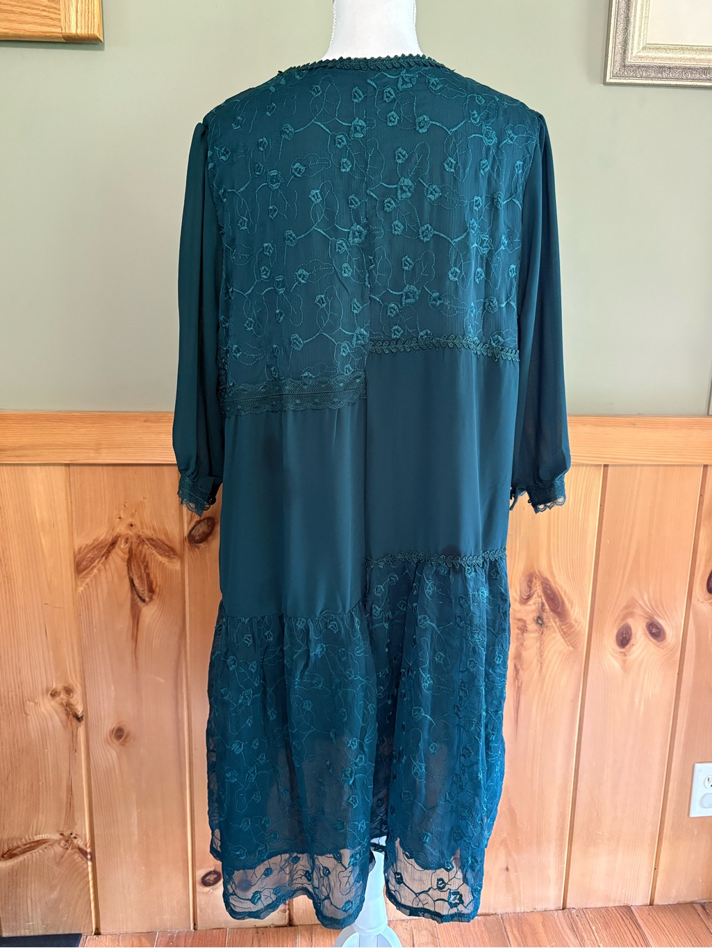 Soolinen Teal Embroidered Lace Tunic Dress Boho Lagenlook Nwt * — image 4 of 8